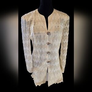 First In Fashion Lace Tunic Jacket Size 8